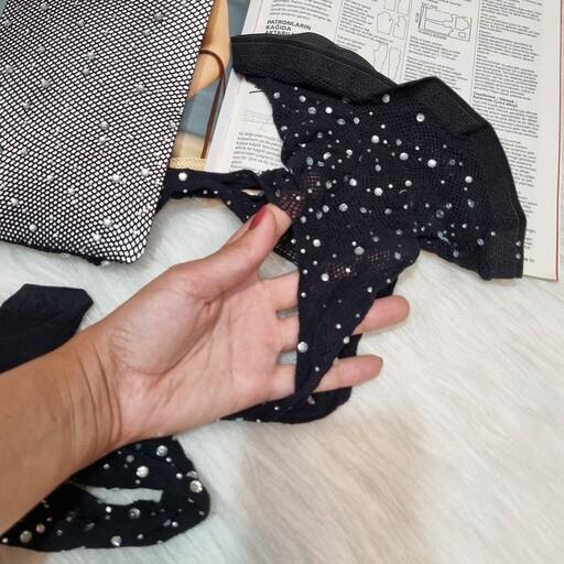 جوراب شلواری فاق باز نگین دار